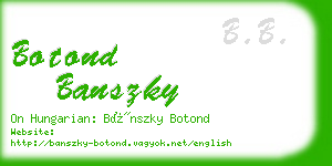 botond banszky business card